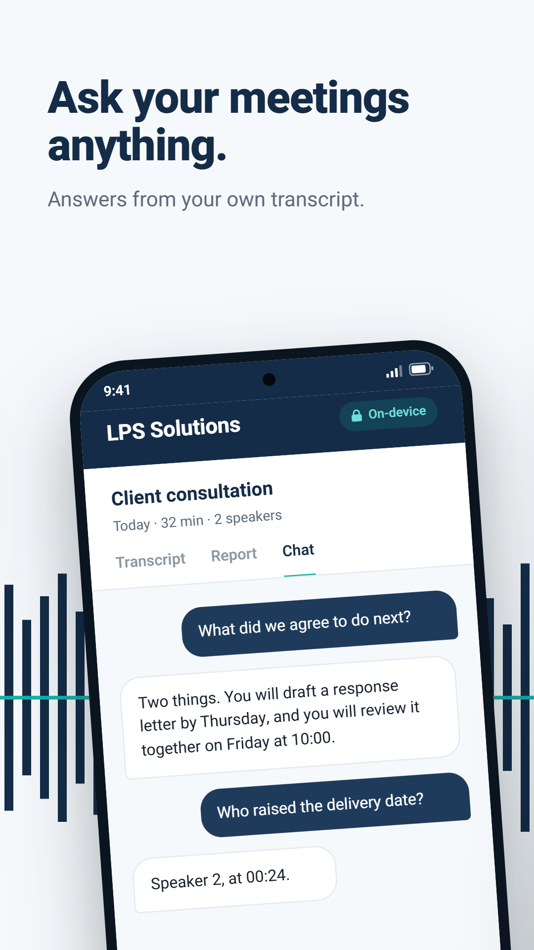 Ask your meetings anything - answers from your own transcript